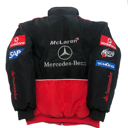 Vintage Black & Red Mercedes Racing Jacket